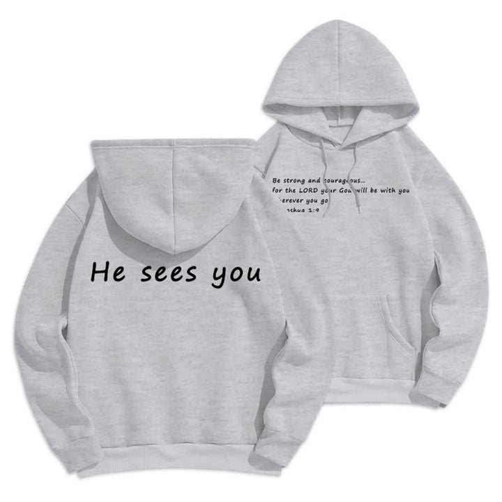 Christianartworkshop He Sees You Heather Gray Comfort Fit Pullover Hoodie - Grau - 2XL - image 0
