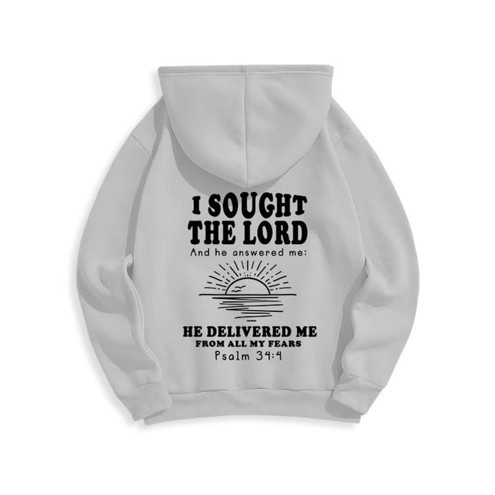 Christianartworkshop Ich suchte den Herrn Psalm 34:4 Sunrise Pullover Hoodie - image 13
