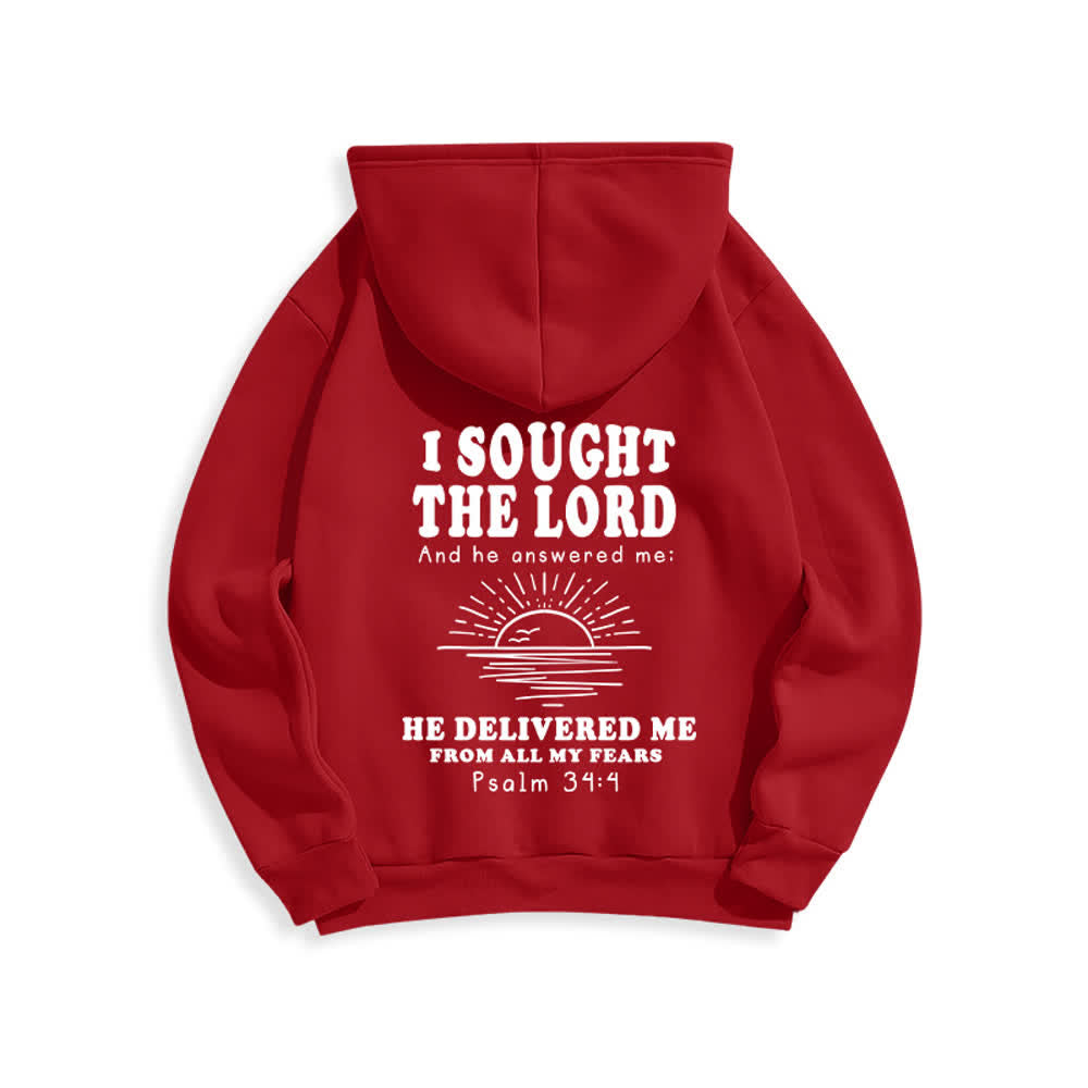 Christianartworkshop Ich suchte den Herrn Psalm 34:4 Sunrise Pullover Hoodie - image 7