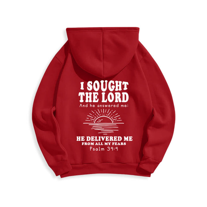 Christianartworkshop Ich suchte den Herrn Psalm 34:4 Sunrise Pullover Hoodie - image 7