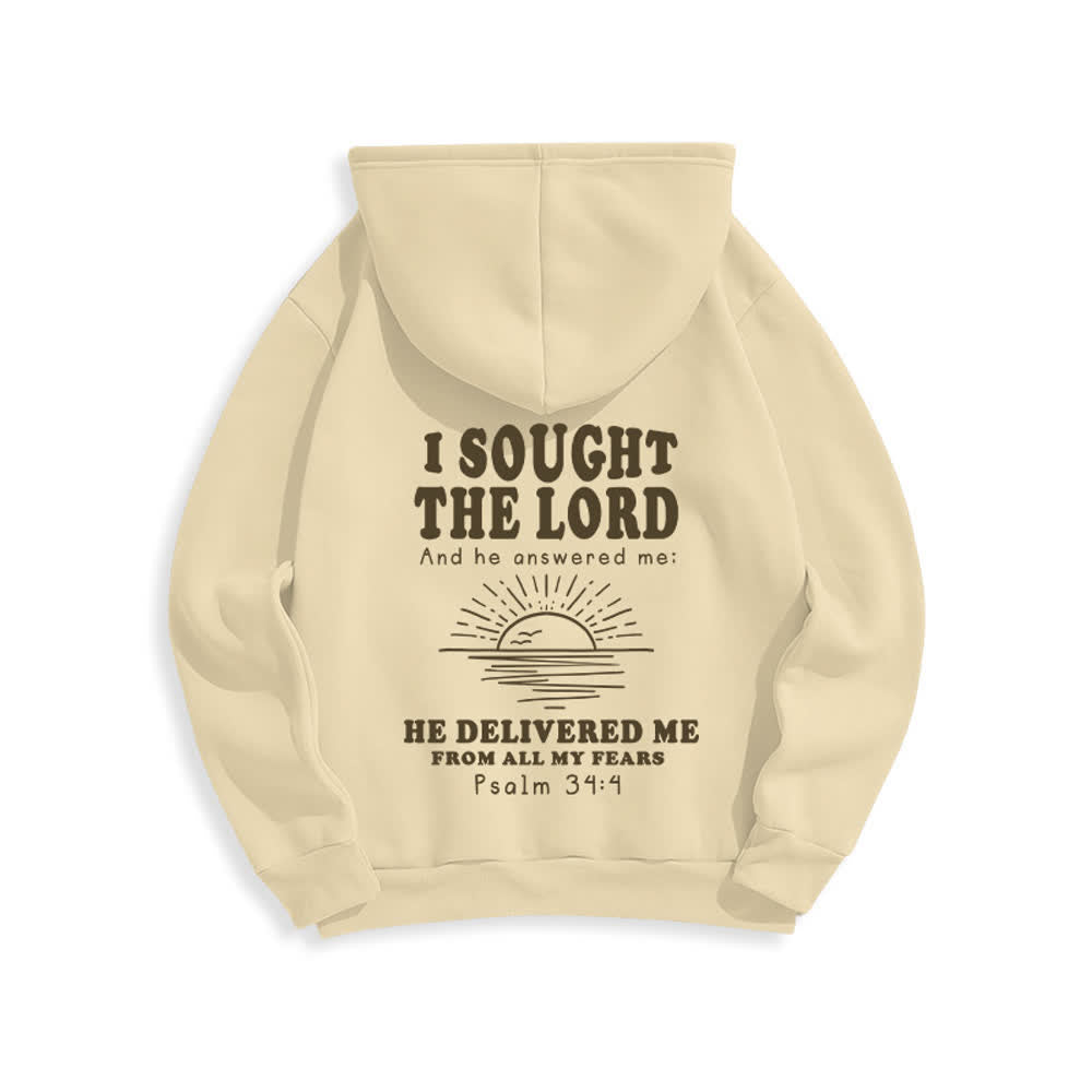 Christianartworkshop Ich suchte den Herrn Psalm 34:4 Sunrise Pullover Hoodie - image 16
