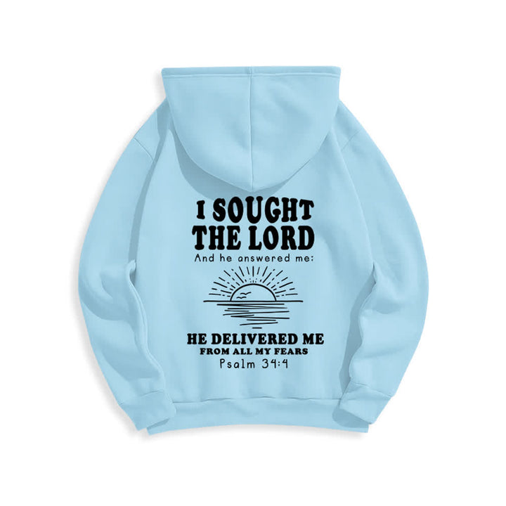 Christianartworkshop Ich suchte den Herrn Psalm 34:4 Sunrise Pullover Hoodie - image 22