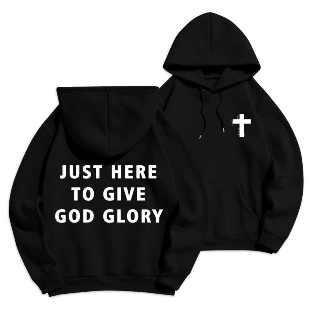 Christianartworkshop Übergroßer Pullover-Hoodie: Nur hier, um Gott die Ehre zu geben - Schwarz - 2XL - image 21