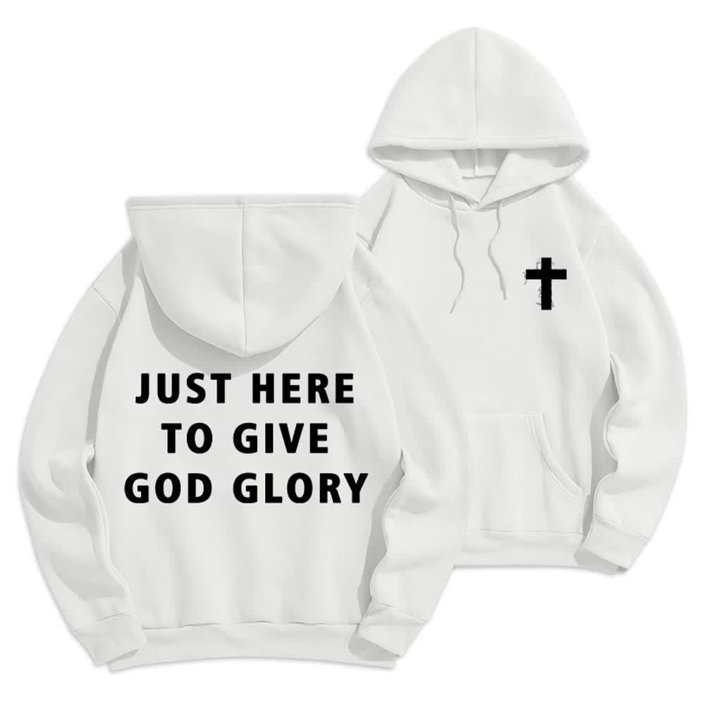 Christianartworkshop Übergroßer Pullover-Hoodie: Nur hier, um Gott die Ehre zu geben - Weiß - 2XL - image 6