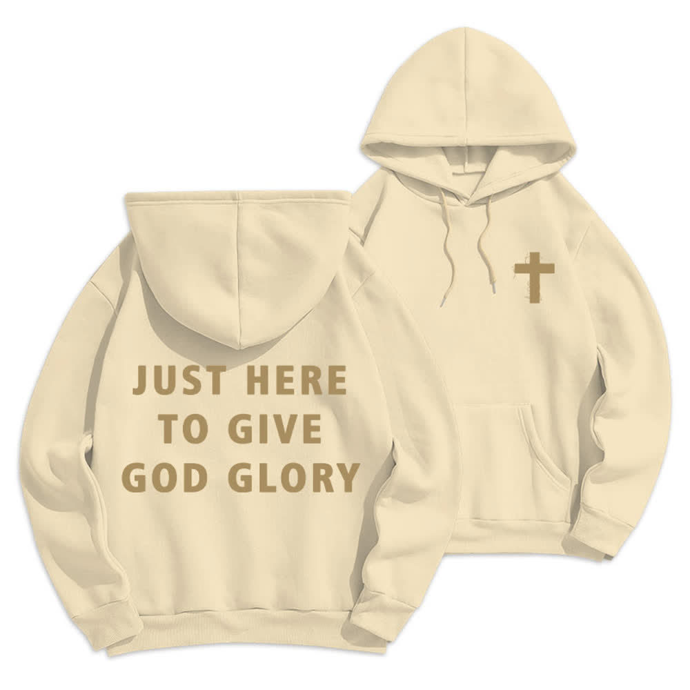 Christianartworkshop Übergroßer Pullover-Hoodie: Nur hier, um Gott die Ehre zu geben - Beige - 2XL - image 9