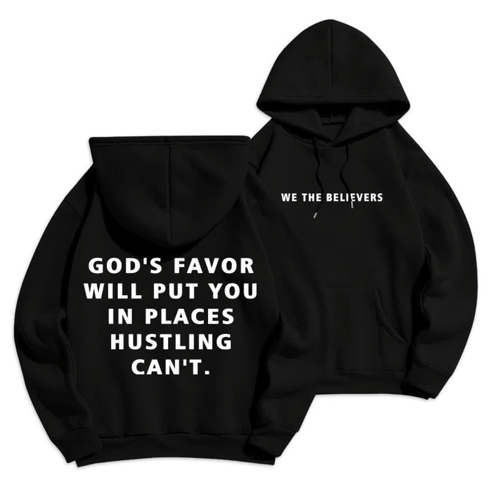 Christianartworkshop God's Favor Streetwear Fleecegefütterter Pullover-Hoodie - Schwarz - 2XL - image 0