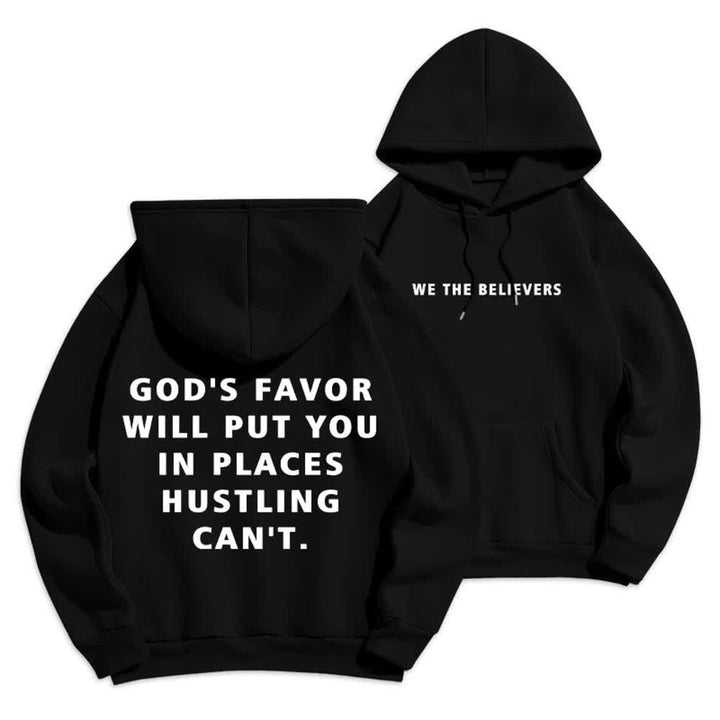 Christianartworkshop God's Favor Streetwear Fleecegefütterter Pullover-Hoodie - Schwarz - 2XL - image 0
