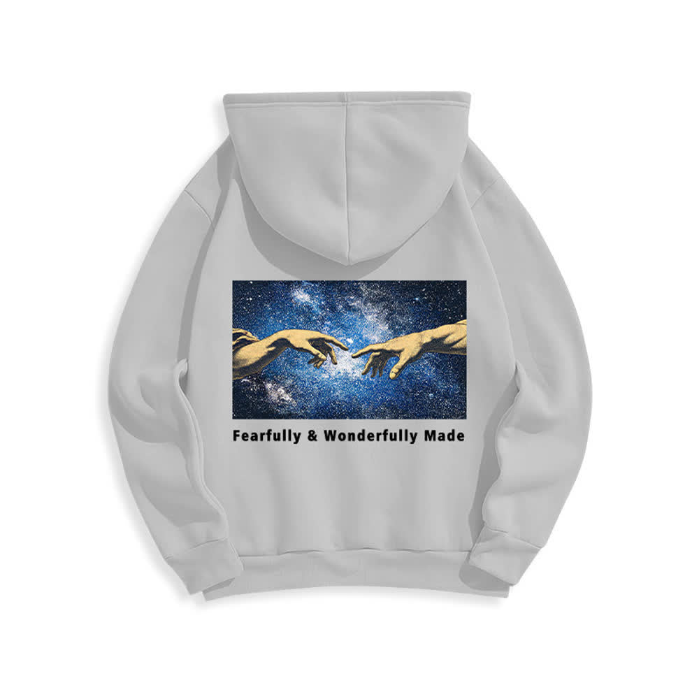 Christianartworkshop Fearfully And Wonderfully Made Hoodie mit Sternenrückenprint - image 7