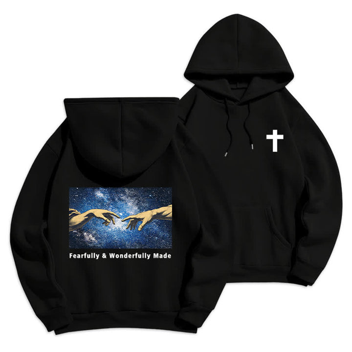 Christianartworkshop Fearfully And Wonderfully Made Hoodie mit Sternenrückenprint - Schwarz - 2XL - image 0