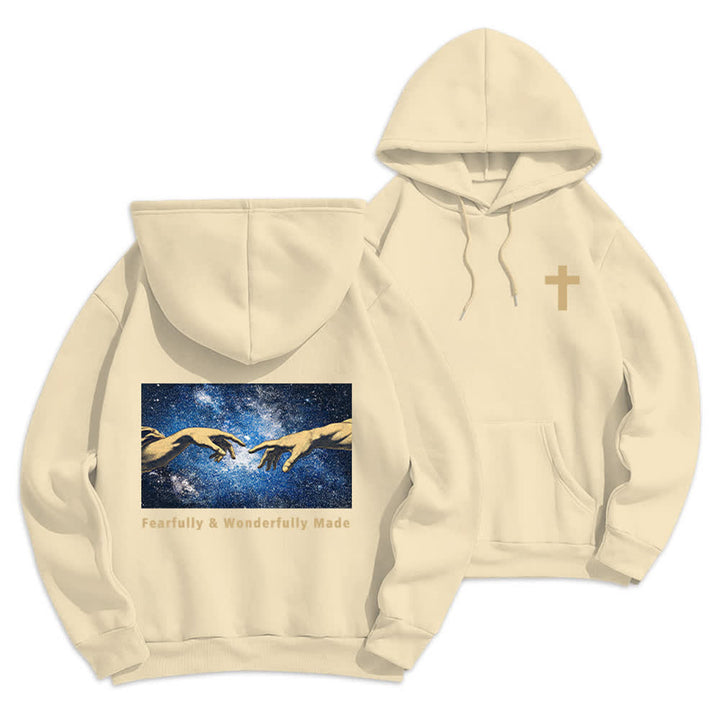 Christianartworkshop Fearfully And Wonderfully Made Hoodie mit Sternenrückenprint - Beige - 2XL - image 15