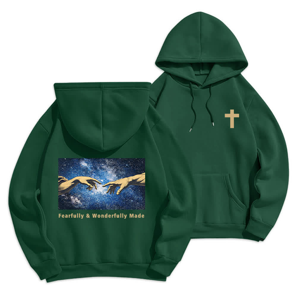 Christianartworkshop Fearfully And Wonderfully Made Hoodie mit Sternenrückenprint - Grün - 2XL - image 21