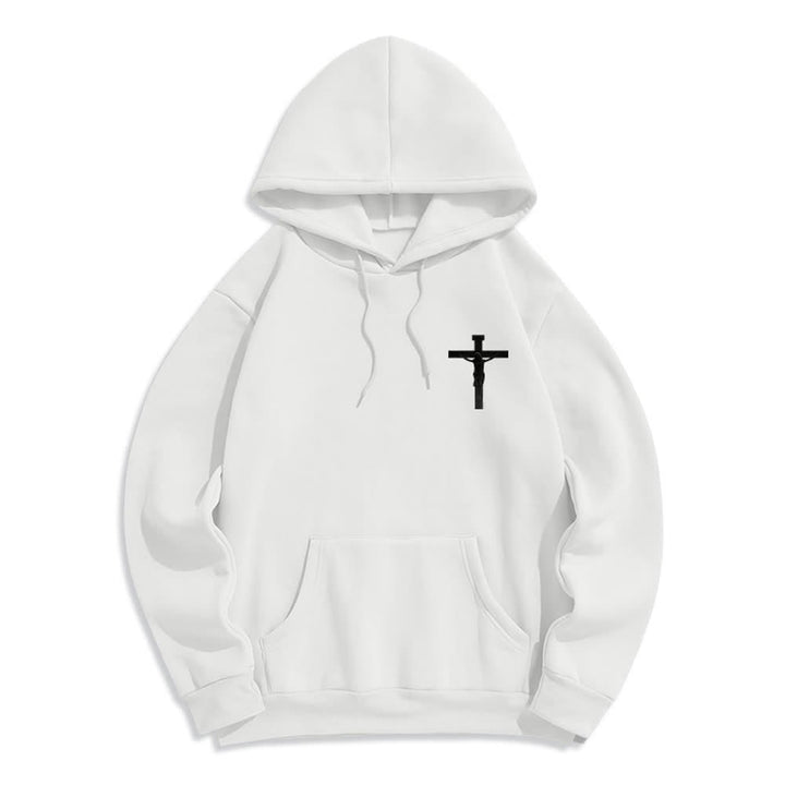 Christianartworkshop Fleecegefütterter Hoodie mit Dornenkronen-Rückenprint - image 5
