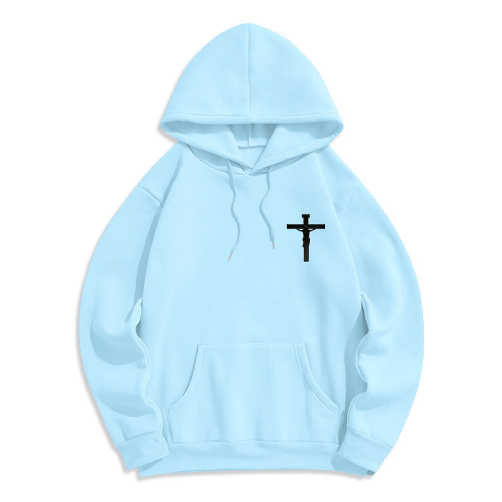 Christianartworkshop Fleecegefütterter Hoodie mit Dornenkronen-Rückenprint - image 17