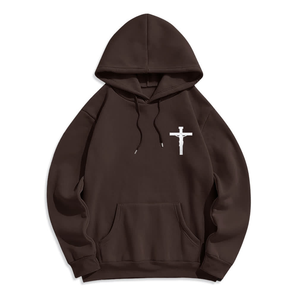 Christianartworkshop Fleecegefütterter Hoodie mit Dornenkronen-Rückenprint - image 14