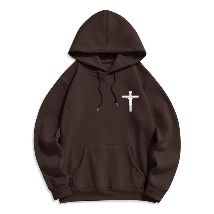 Christianartworkshop Fleecegefütterter Hoodie mit Dornenkronen-Rückenprint - image 14