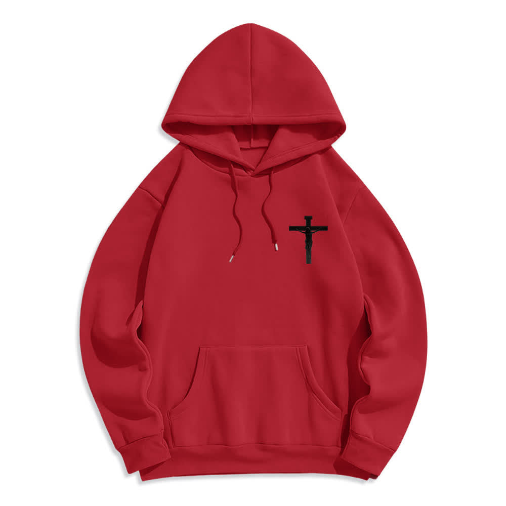 Christianartworkshop Fleecegefütterter Hoodie mit Dornenkronen-Rückenprint - image 11