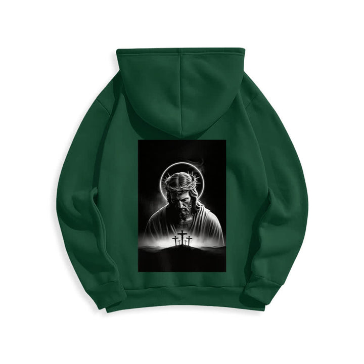 Christianartworkshop Fleecegefütterter Hoodie mit Dornenkronen-Rückenprint - image 19