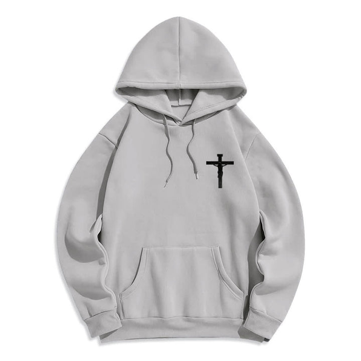 Christianartworkshop Fleecegefütterter Hoodie mit Dornenkronen-Rückenprint - image 8
