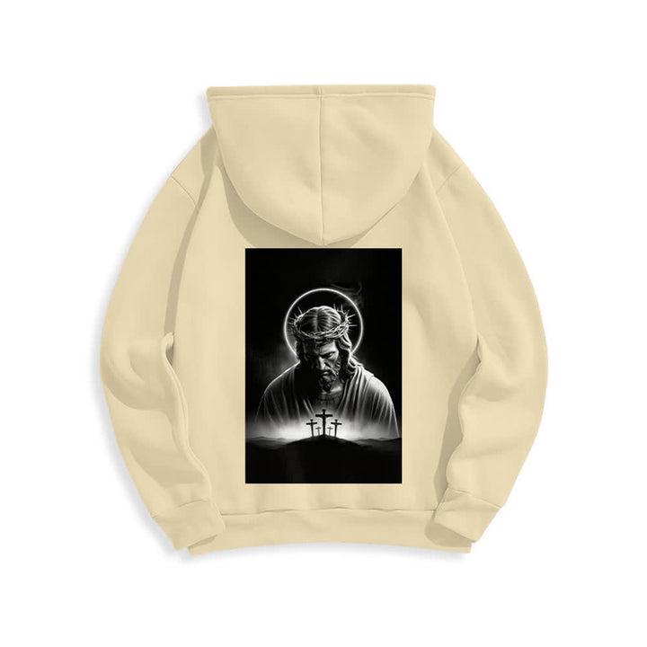 Christianartworkshop Fleecegefütterter Hoodie mit Dornenkronen-Rückenprint - image 22