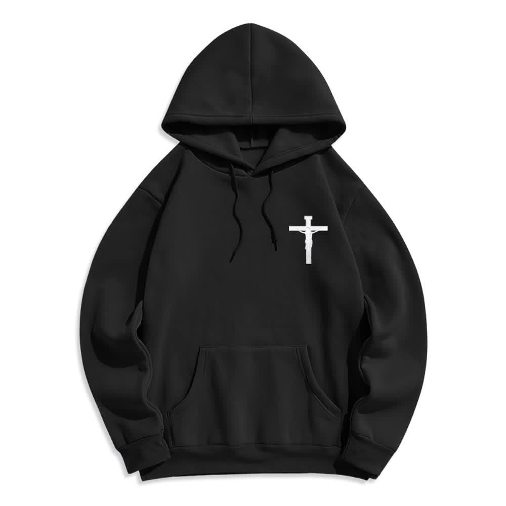 Christianartworkshop Fleecegefütterter Hoodie mit Dornenkronen-Rückenprint - image 2