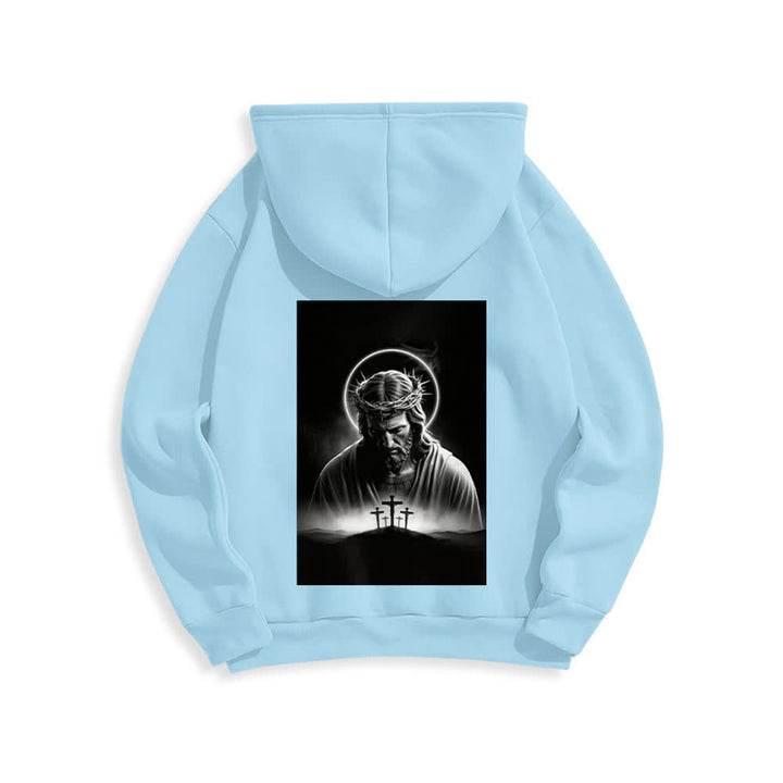 Christianartworkshop Fleecegefütterter Hoodie mit Dornenkronen-Rückenprint - image 16