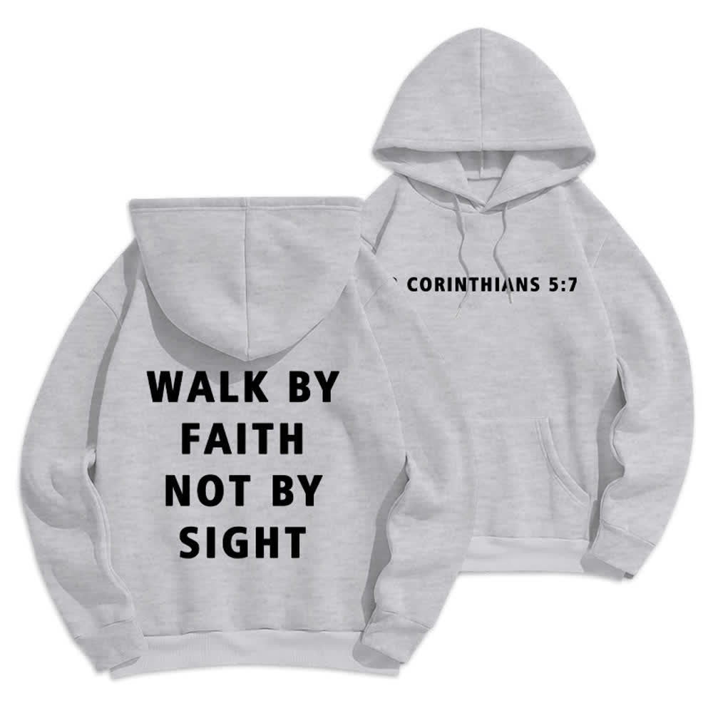 Christianartworkshop „Walk By Faith Not By Sight“-Pullover-Hoodie - Grau - 2XL - image 12