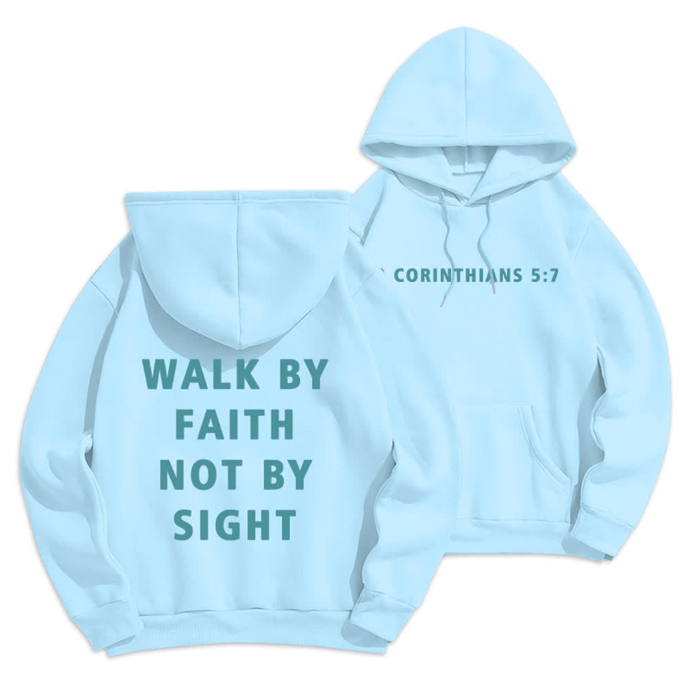 Christianartworkshop „Walk By Faith Not By Sight“-Pullover-Hoodie - Blau - 2XL - image 3