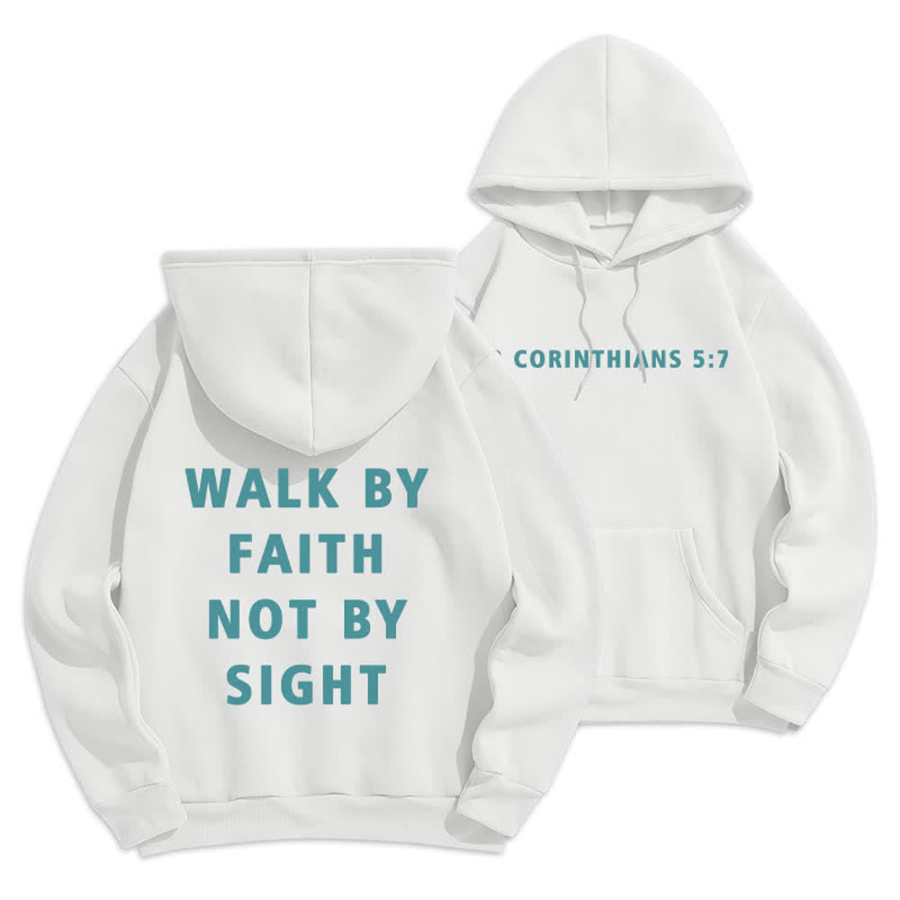 Christianartworkshop „Walk By Faith Not By Sight“-Pullover-Hoodie - Weiß - 2XL - image 6