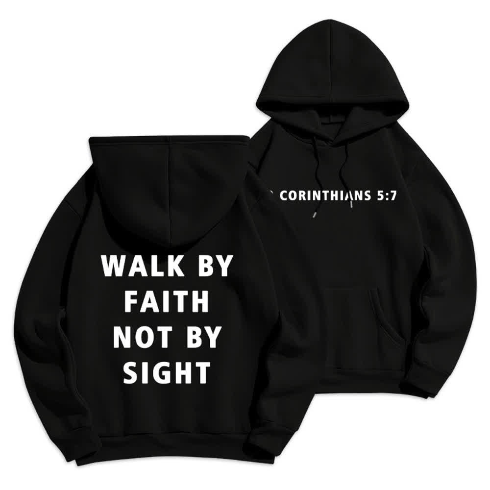 Christianartworkshop „Walk By Faith Not By Sight“-Pullover-Hoodie - Schwarz - 2XL - image 0