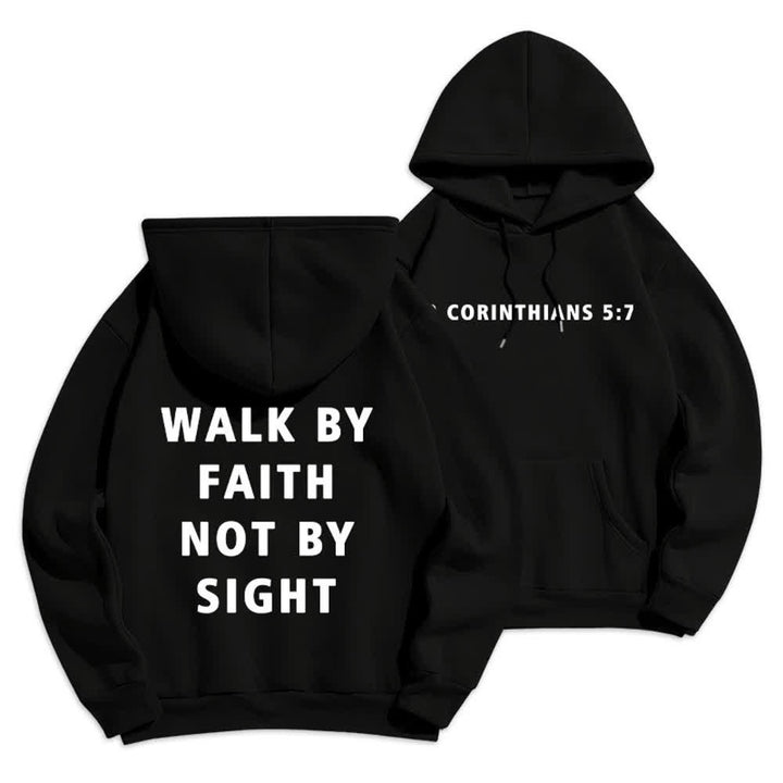 Christianartworkshop „Walk By Faith Not By Sight“-Pullover-Hoodie - Schwarz - 2XL - image 0