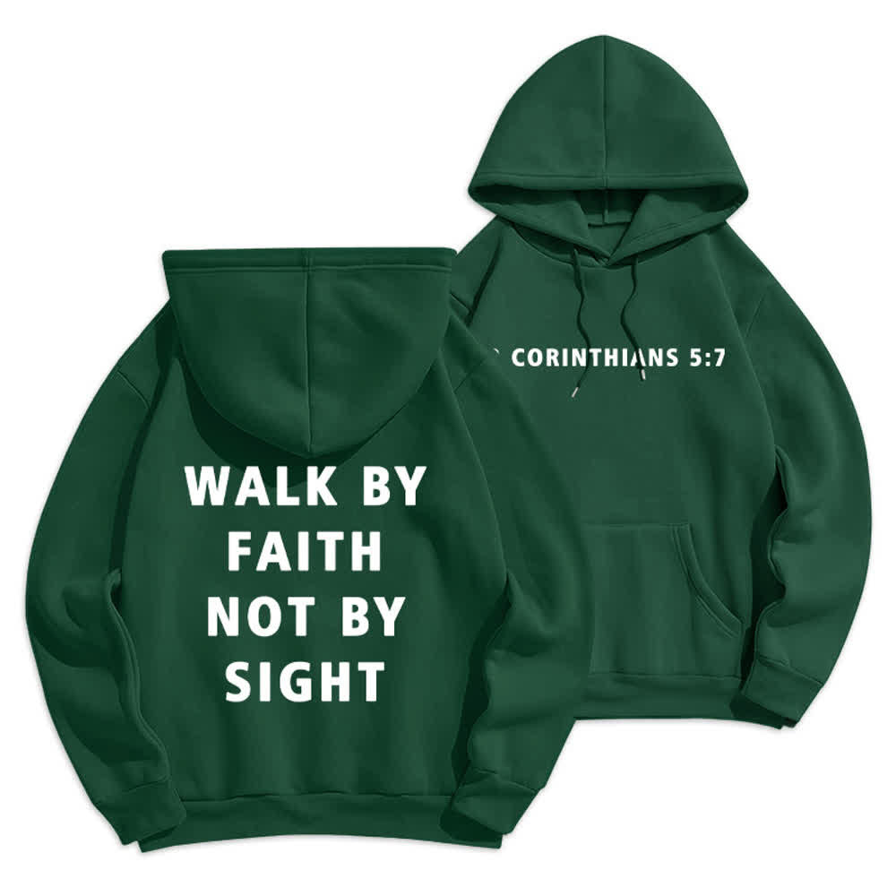 Christianartworkshop „Walk By Faith Not By Sight“-Pullover-Hoodie - Grün - 2XL - image 21