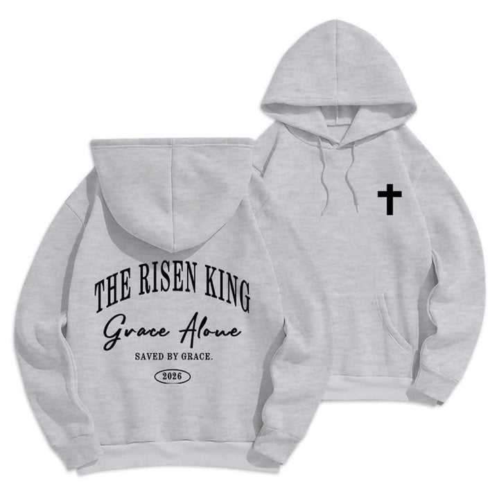 Christianartworkshop The Risen King Grace Alone Hellgrauer Pullover-Hoodie - Grau - 2XL - image 9