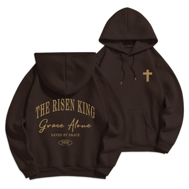 Christianartworkshop The Risen King Grace Alone Hellgrauer Pullover-Hoodie - Braun - 2XL - image 15