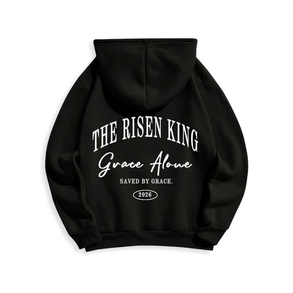 Christianartworkshop The Risen King Grace Alone Hellgrauer Pullover-Hoodie - image 22