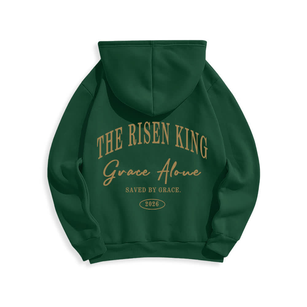 Christianartworkshop The Risen King Grace Alone Hellgrauer Pullover-Hoodie - image 19