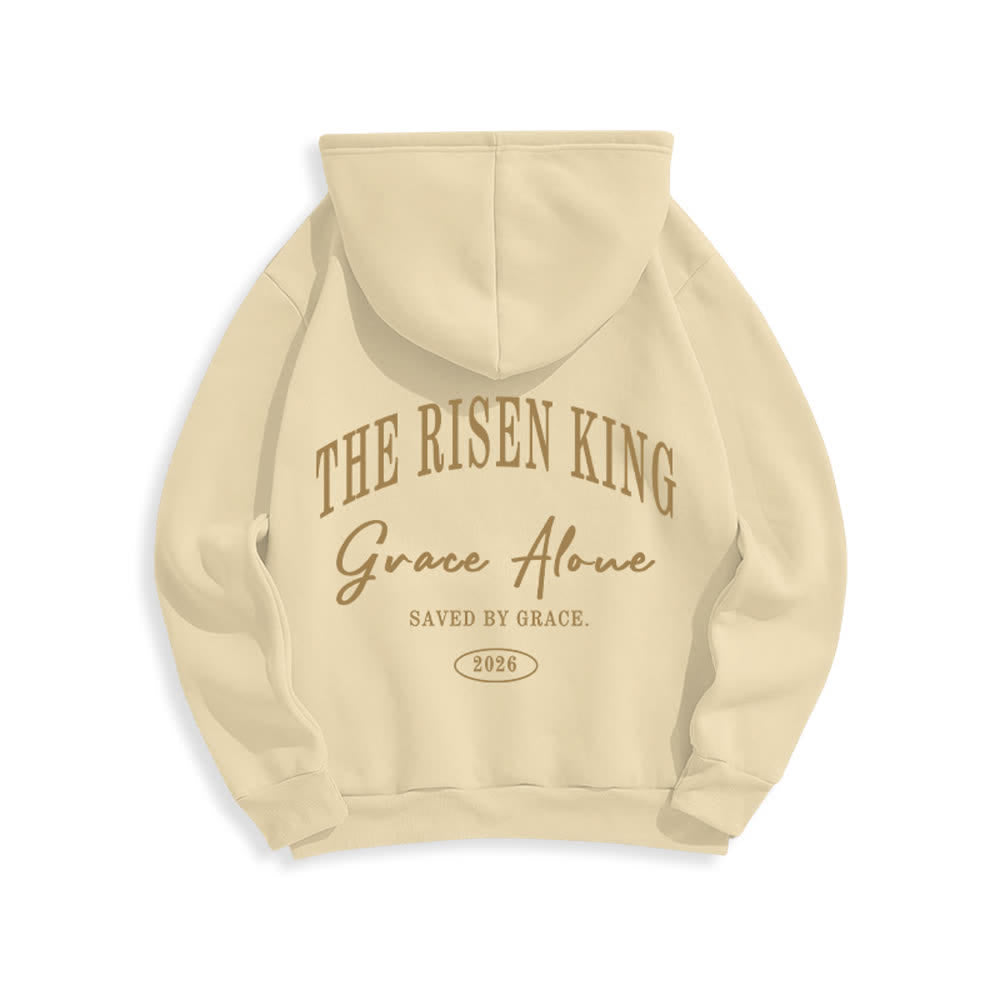 Christianartworkshop The Risen King Grace Alone Hellgrauer Pullover-Hoodie - image 7