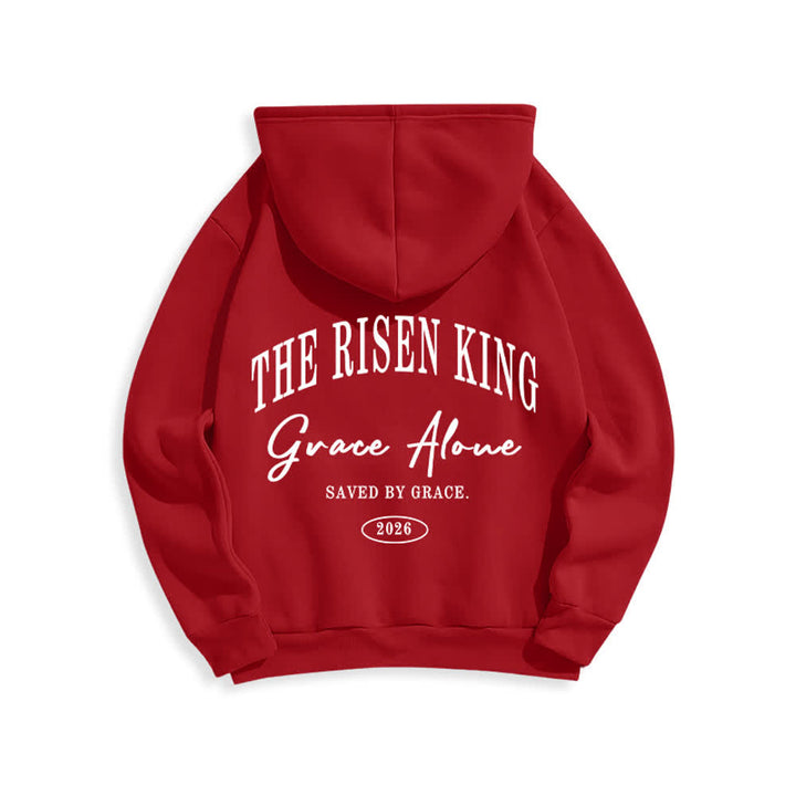 Christianartworkshop The Risen King Grace Alone Hellgrauer Pullover-Hoodie - image 13