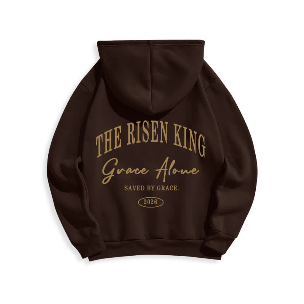 Christianartworkshop The Risen King Grace Alone Hellgrauer Pullover-Hoodie - image 16