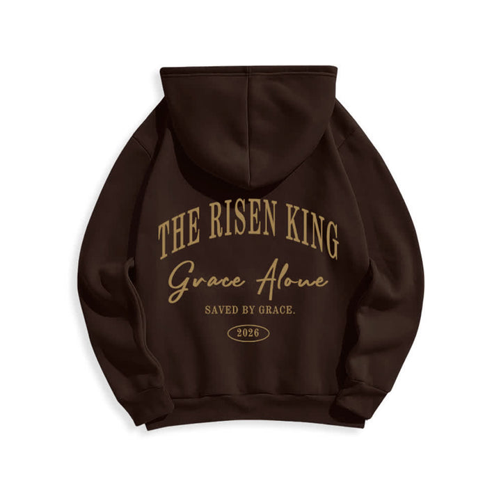 Christianartworkshop The Risen King Grace Alone Hellgrauer Pullover-Hoodie - image 16