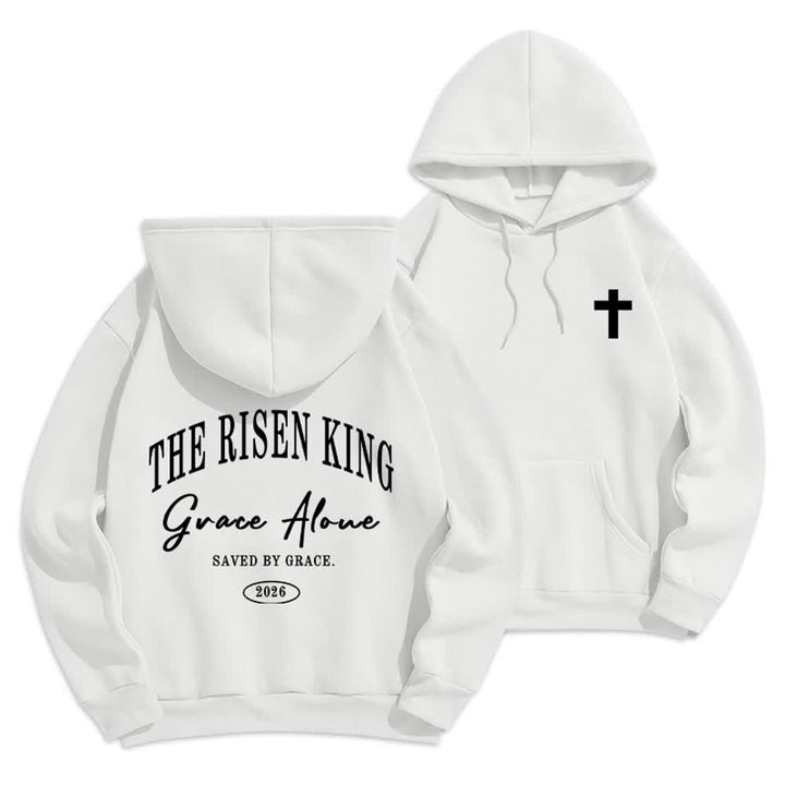 Christianartworkshop The Risen King Grace Alone Hellgrauer Pullover-Hoodie - Weiß - 2XL - image 3