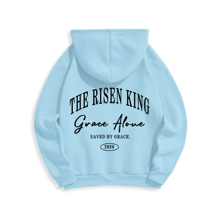 Christianartworkshop The Risen King Grace Alone Hellgrauer Pullover-Hoodie - image 1