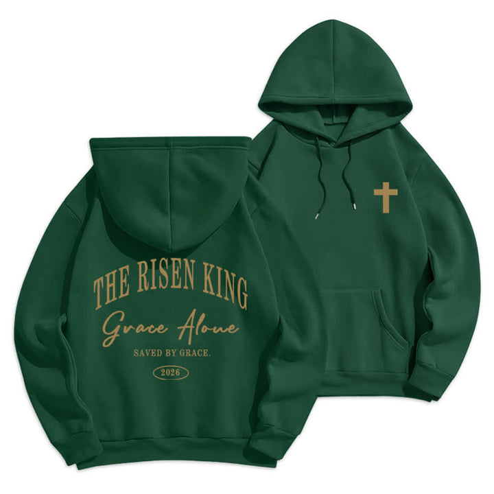 Christianartworkshop The Risen King Grace Alone Hellgrauer Pullover-Hoodie - Grün - 2XL - image 18