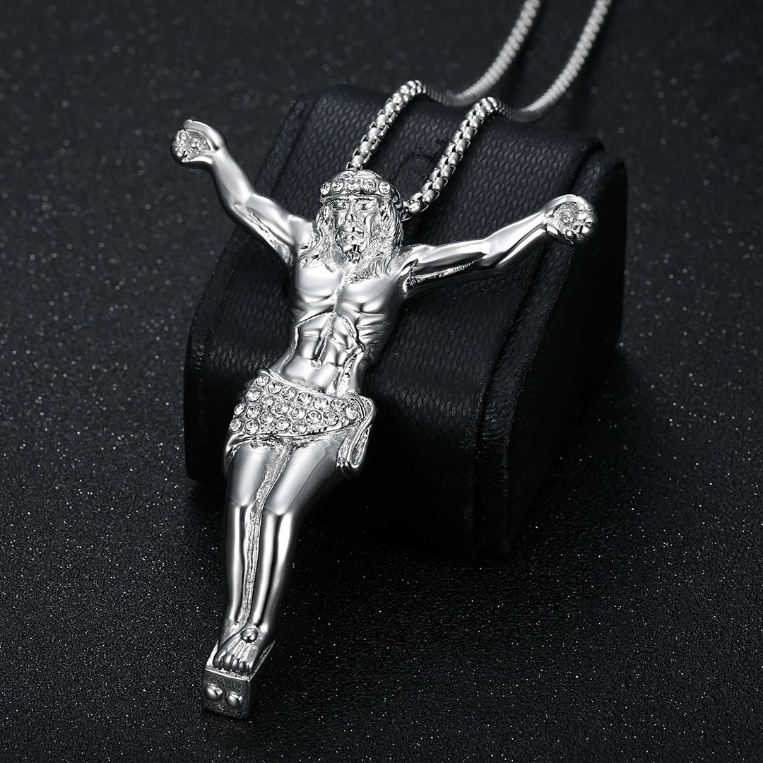 Christianartworkshop Funkelnde Jesus-Kruzifix-Kette: Zeichen sanften himmlischen Schutzes - Silber - image 6