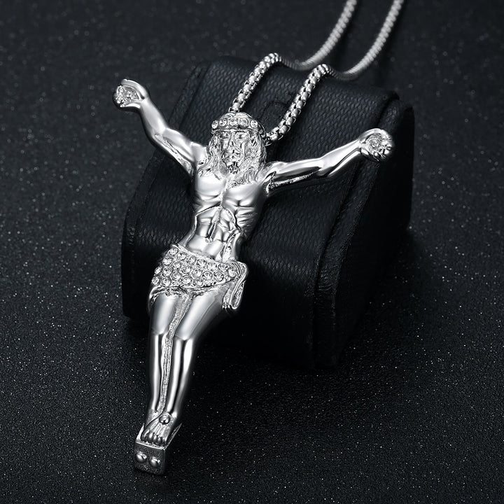 Christianartworkshop Funkelnde Jesus-Kruzifix-Kette: Zeichen sanften himmlischen Schutzes - Silber - image 6