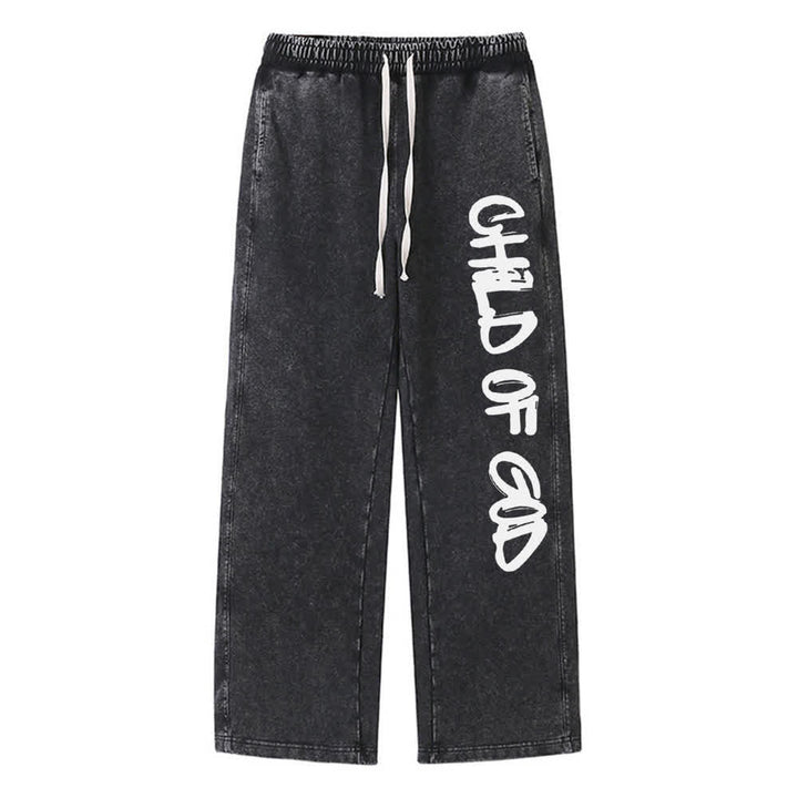 Christianartworkshop Graffiti Kind Gottes Statement Verwaschene Jogginghose - Schwarz - XL - image 0