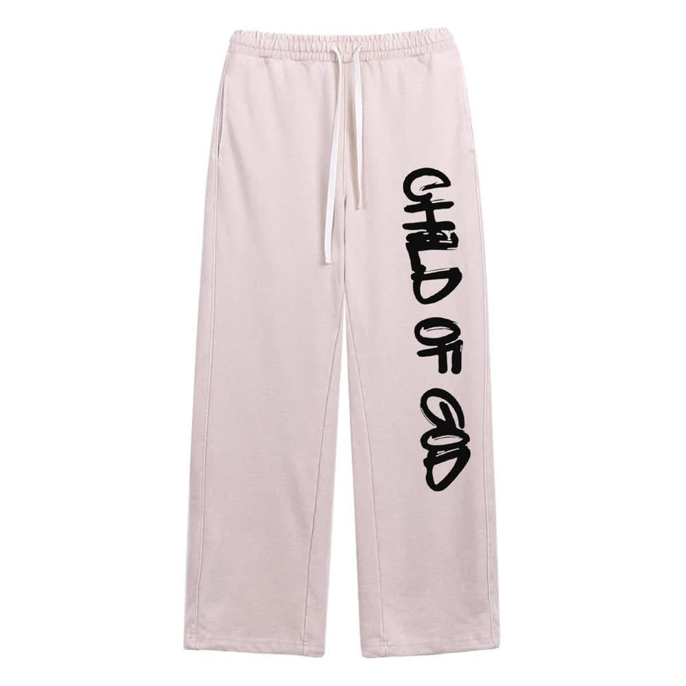 Christianartworkshop Graffiti Kind Gottes Statement Verwaschene Jogginghose - Aprikose - XL - image 15