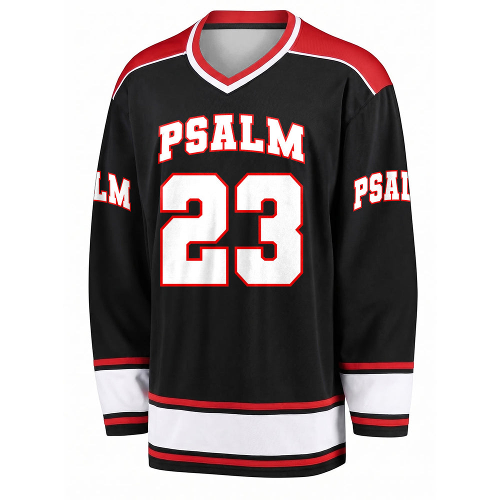 Christianartworkshop Psalm 23 – Langärmliges Hockeytrikot mit Glaubensbezug - image 1