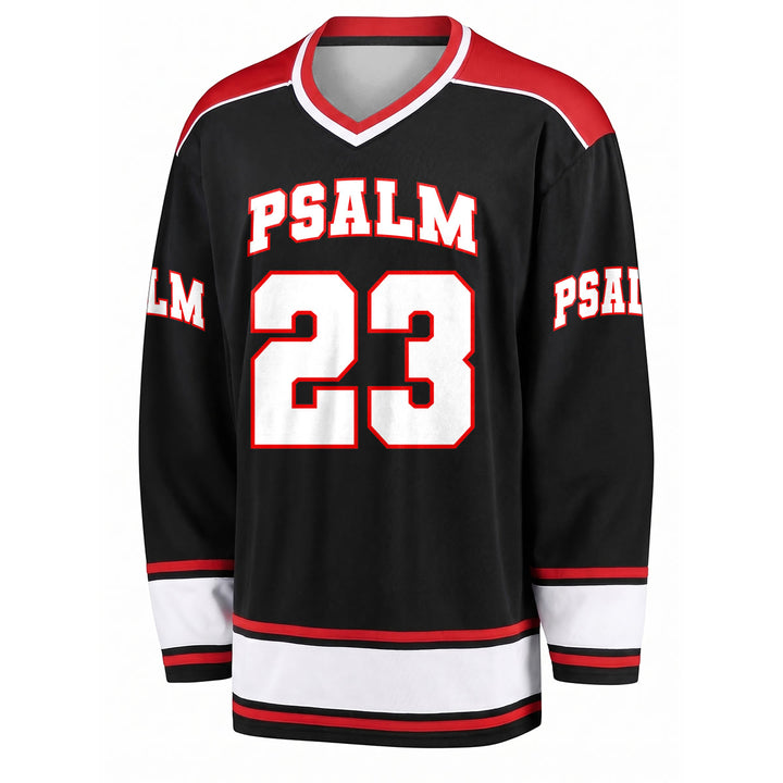 Christianartworkshop Psalm 23 – Langärmliges Hockeytrikot mit Glaubensbezug - image 1