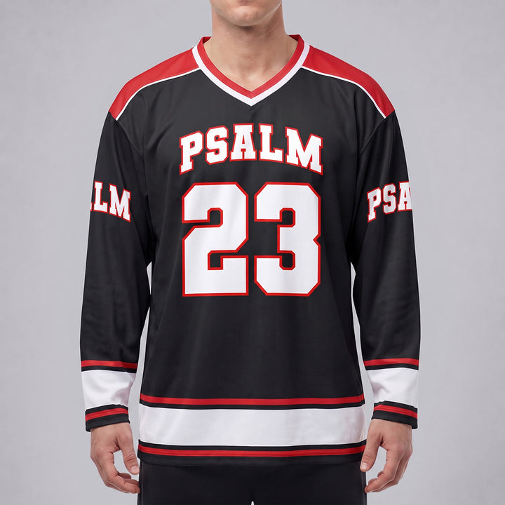 Christianartworkshop Psalm 23 – Langärmliges Hockeytrikot mit Glaubensbezug - image 3
