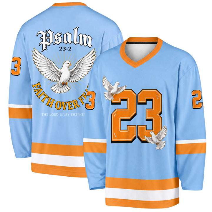 Christianartworkshop Glaube statt Angst Psalm 23 Langarm-Hockeytrikot - 5XL - image 0